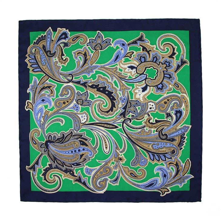 Green Floral Pocket Square